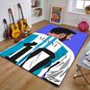 Soccer Star with Striped Jersey Patterned carpet, suitable as a non slip play mat for the living room and bedroom sofa
