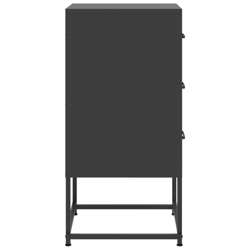 Vidaxl Szafka Nocna, Czarna, 36X39X78 Cm, Stal