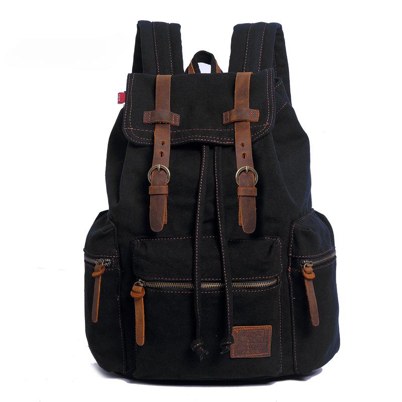 European and American Retro Men's Backpack New Canvas Shoulders Bag Outdoor Travel Computer Bag Student Schoolbags for Boy Father's Day Gift