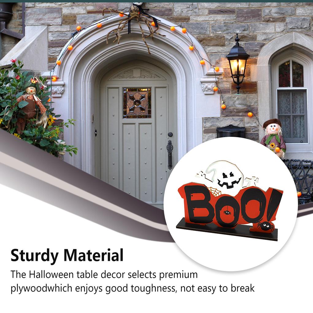 Drewniana Dekoracja Stołu Halloween Zwierzęta Dynia Kolorowy Festiwal Znak Powitalny Sztuka Rzemiosło Dom z Uchwytem na Imprezę Ogrodową