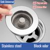 Kitchen Sink Strainer Pop-Up Leak Plug Push Down Wash Basin Sink Drainer Bug and Odor Resistant Universal Fittings