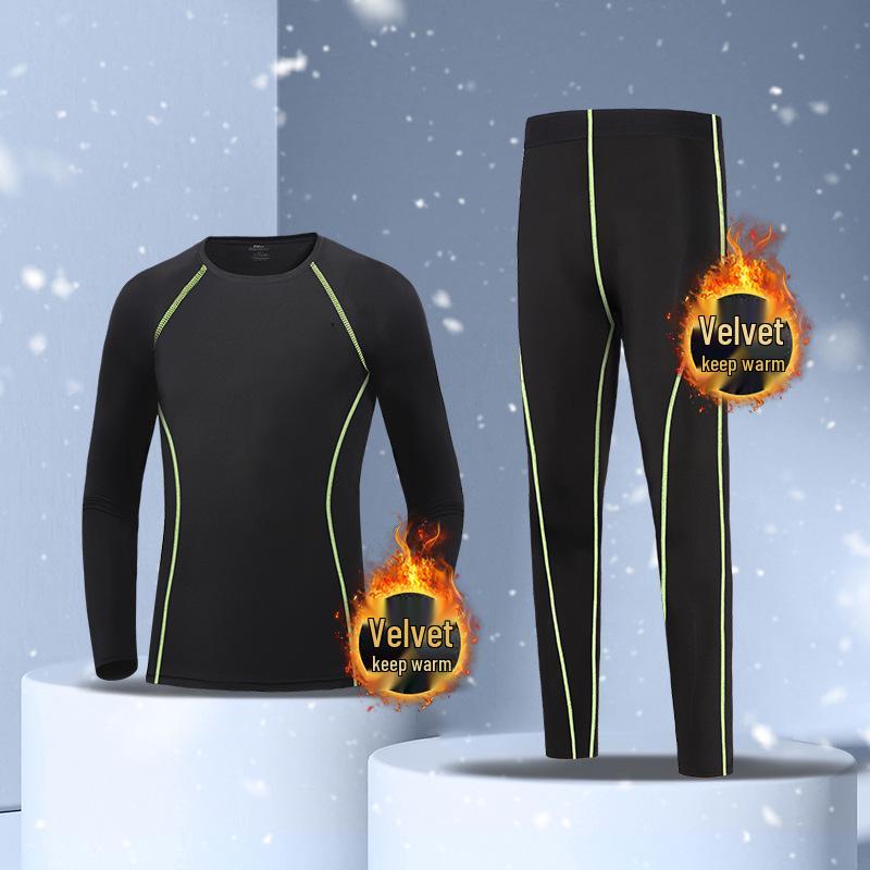 Kinder-Schnelltrocknender Skianzug: Winter Warmer Samt Unterwäsche Set für Jungen & Mädchen