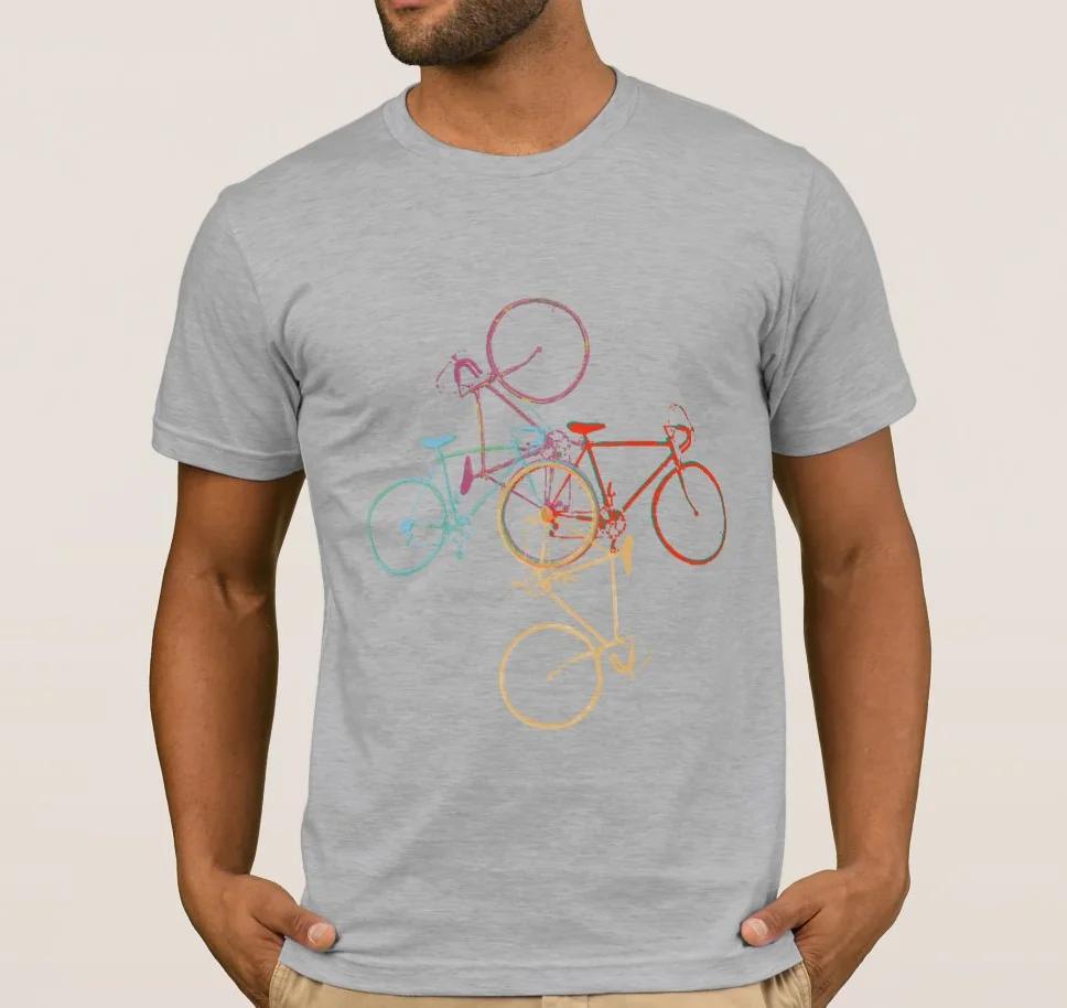 Unique Four Bikes In Circle Graphic Rosd Cycling Biking Rider T Shirt 100 Cotton Short Sleeve ONeck Casual Tshirt Size S3XL