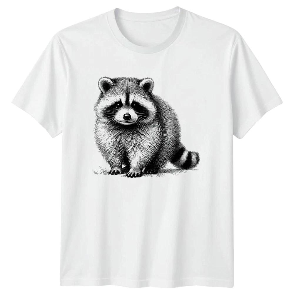 Cute Raccoon Animal Graphic Line Art Raccoon Lovers TShirt S
