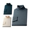 Auutmn Winter Men Top High Collar Slim Fit Knitted Solid Color Elastic Sweater Plus Size Pullover Mid Length Sport Daily Wear School Sweater