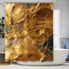 Cortina de Chuveiro Mármore Dourado Impermeável Decoração de Banheiro Forro de Banheira de Luxo com Design de Rachaduras Tamanho Extra Longo Para Decoração de Casa