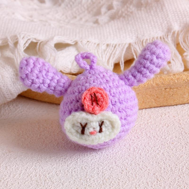 Charming Crochet Fruit Keychain: Persimmon & Strawberry Wool Pendants