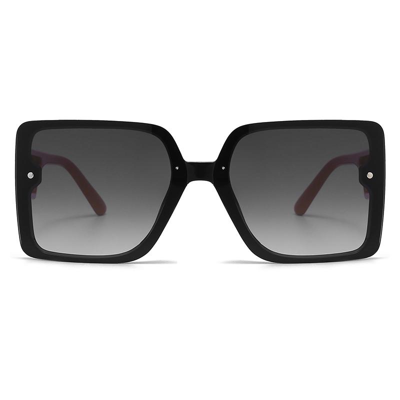 New Personalized Wide-leg Sunglasses Uv Anti-light Sunglasses Retro Trendy Square Frame Women's Sunglasses 1080