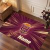 Tappeto in Cristallo Vellutato Personalizzato Queensland Maroons, Tappeto Morbido Antiscivolo con Testo Nome Personalizzato per Soggiorno Camera da Letto