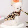 Pet Autumn and Winter New Small Dog Puppy Happy Dog Cat Warm and Comfortable Leopard Leather Jacket