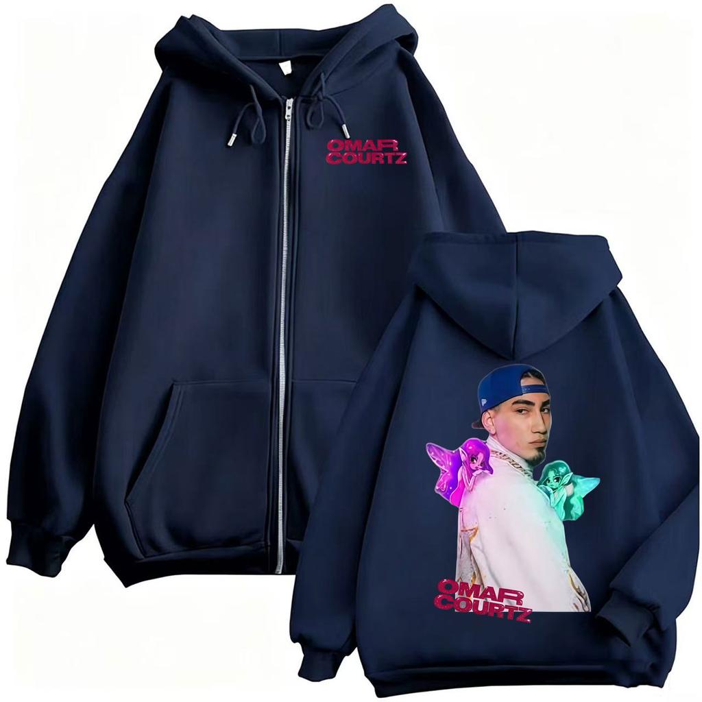 Omar Courtz Por Si Manana No Estoy Tour Zipper Hoodies Men Women Fashion Hip Hop Classic Jacket Sweatshirt Coats Streetwear