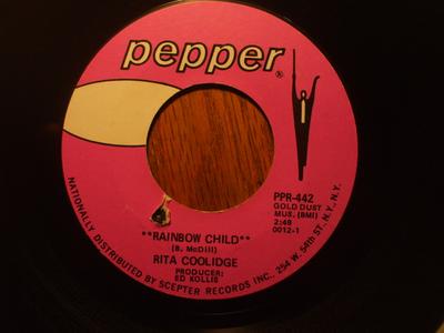 7-Zoll Schallplatte RITA COOLIDGE - Rainbow Child / Secret Places, Hidi PPR442 Pepper 1968 US Pop Gebraucht