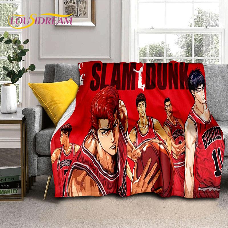 Cartoon Slam Dunk Basketball Anime Soft Blankets,Keep Warm Throw Blanket Comfortable Blanket for Picnic Beds Sofa Home Bedroom