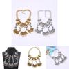 Ethnic Style Carved Flower Design Simulation Gemstone Decoration Women Necklace For Casual Boho Look