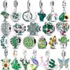 925 Sterling Silver Green Cactus Avocado Pendant Charm Beads DIY Bracelet Jewelry for Women