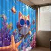 Tenda da Doccia Stampata Gatto Subacqueo Opere d'Arte Animali Colorate Per Decorazione Bagno Bambini