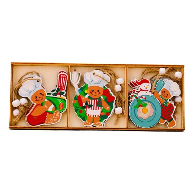 Artistic Wood Gingerbreads Man Ornament Delicate Wood Gingerbreads Man Hanging Ornament Charm For Family Holiday Fun