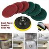 8Pcs 4 Inch Electric Drill Brush Scrub Pads Grout Power Drills Scrubber Cleaning Brush Floor Tub Cleaner Tools Kit Dusty Brush
