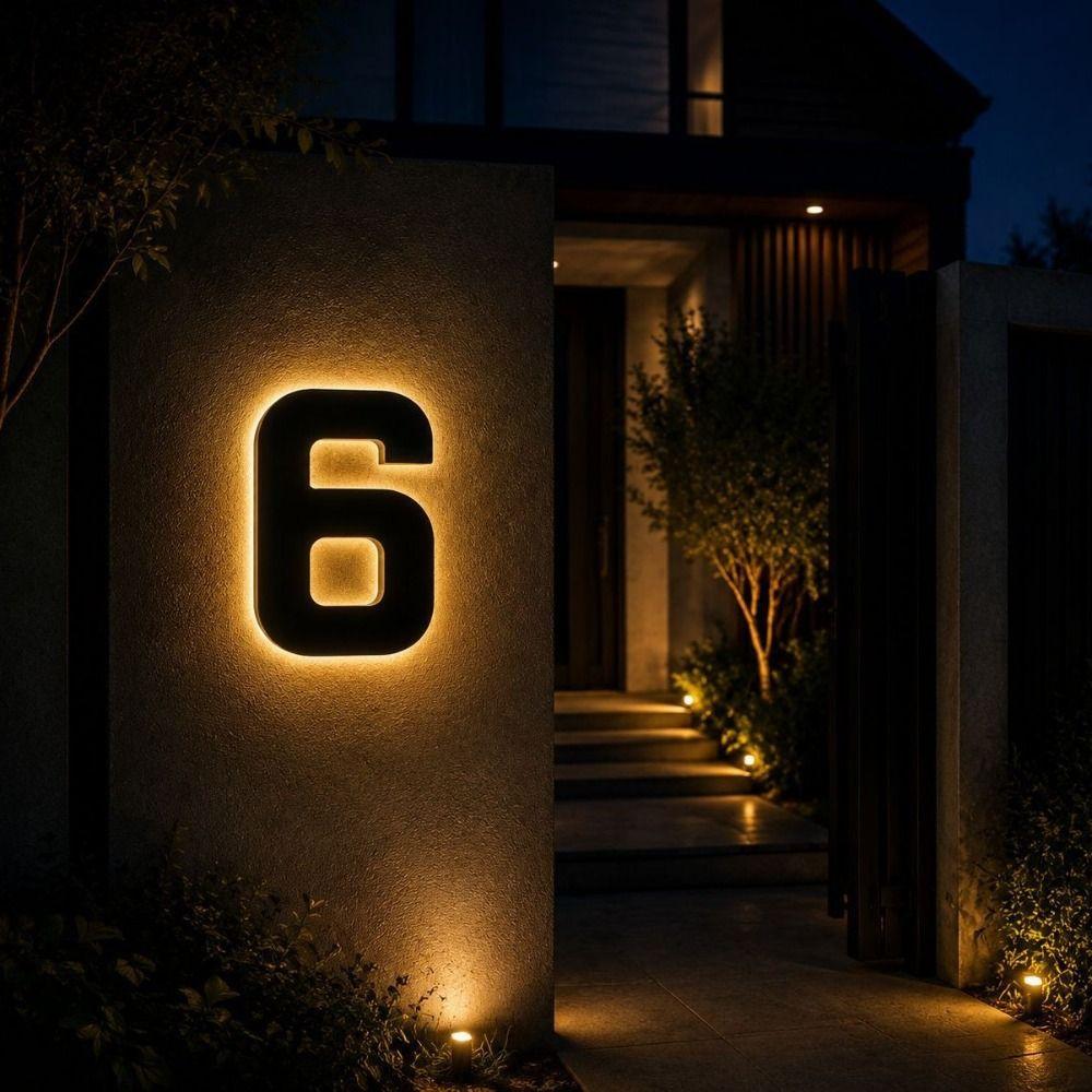 Beleuchtete LED-Hausnummernschild 11 Zoll LED-Adressnummernschild Veranda
