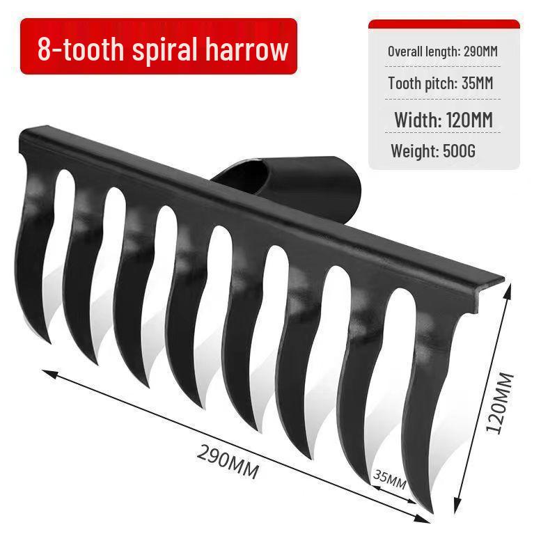 Manganese Steel Hand-Forged Spiral Rake: Multifunctional Garden Tool