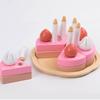 Play Food Two-Layer Pretend Birthday Cake Toy Hand-Eye Coordination for Toddlers
