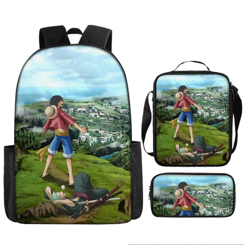ONE PIECE Luffy one piece schoolbag Sauron backpack student Nautical king backpack satchel pencil case set