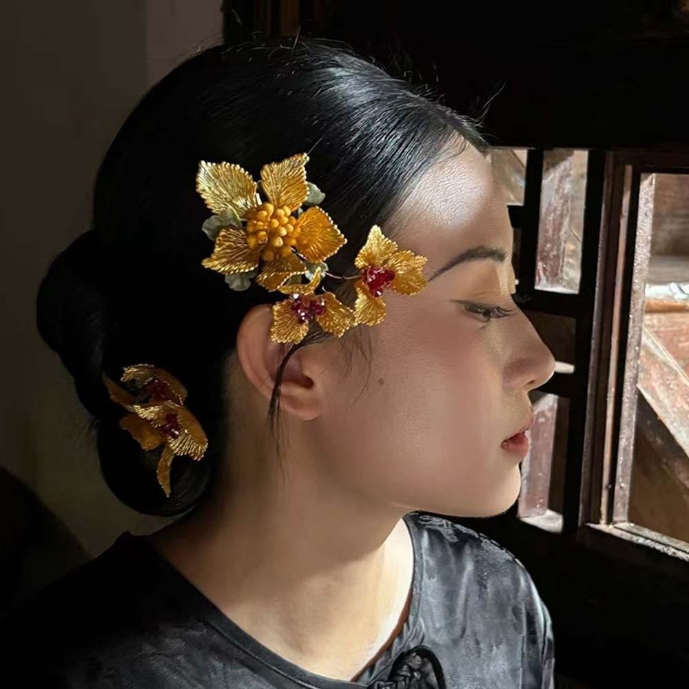 Headwear Chinese Ancient Hairpins Beautiful Exquisite Fairy Side Clips  Cheongsam Decorations