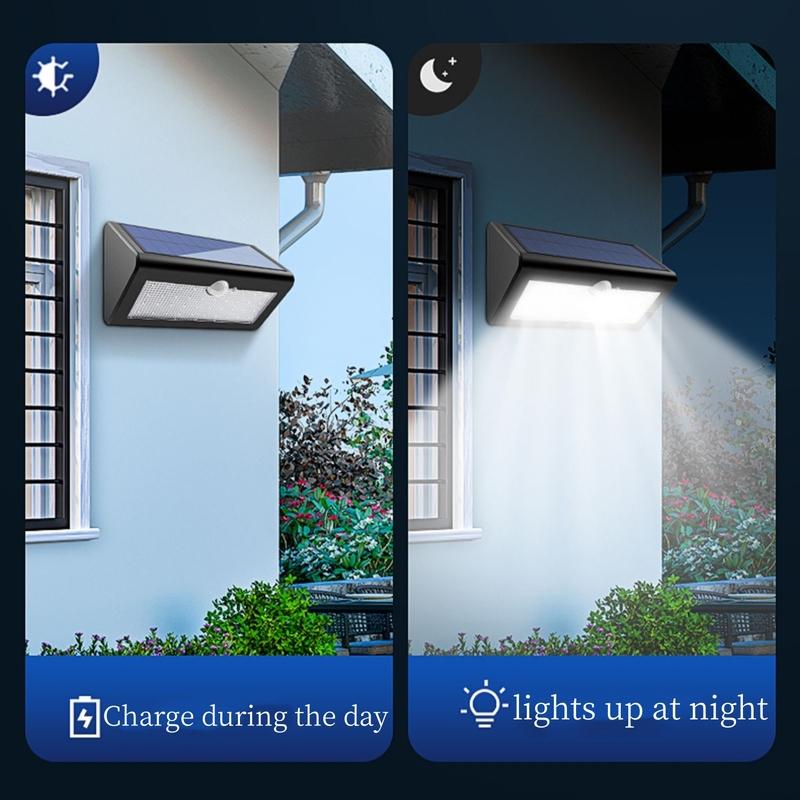 46 LED Outdoor Solar Lamp Waterproof Motion Sensor Wall Light Street Garden Porch Pathway Yard Emergency Lamp Sunlight Powered
