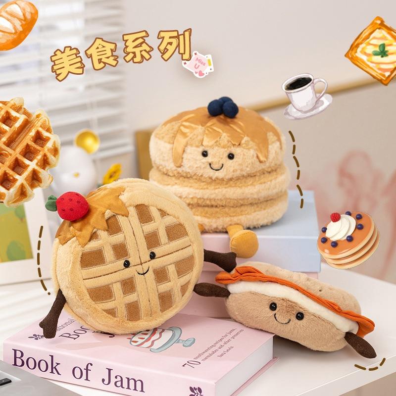 Fun Muffins Waffles Dolls Plush Toys Simulation Gourmet Bagels Dolls Pastry Ornament Road
