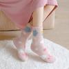 Autumn and Winter 5 Pairs Women's Cartoon Blue Sky White Cloud Butterfly Versatile Warm Plush Mid-Calf Socks