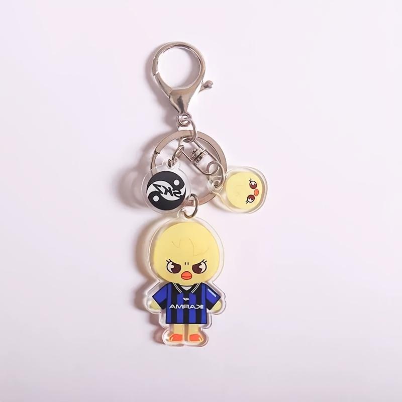 2D Flat SK Theme Keychain, Double-Sided High-Definition Acrylic Key Ring, Composed of 3 High-Quality Pendants, Fashion Bag Charm
