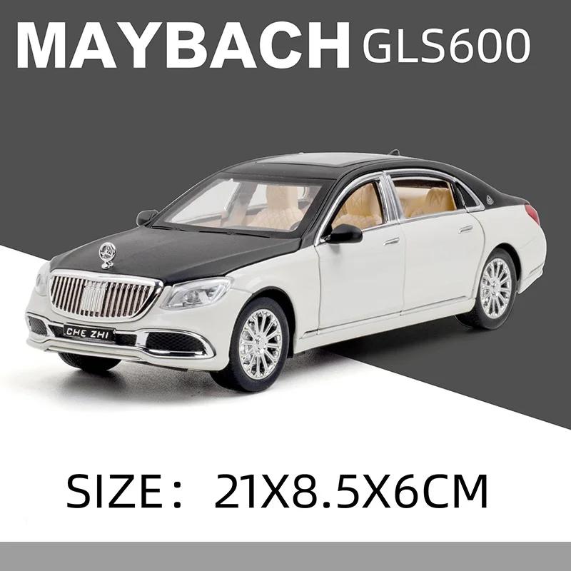 RNV4 1:24 Mercedes-Benz Maybach GLS600 Alloy Model Car Diecast Toy Car Simulation Sound & Light Vehicle Toys Model Gifts For Kids C98
