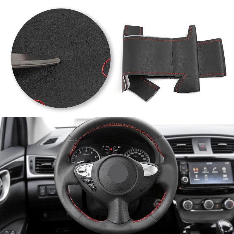 Car Accessories Microfiber Leather Steering Wheel Cover Trim For Nissan Maxima 2009-2014 Juke 370Z Note (UK) Sentra SV 2017-