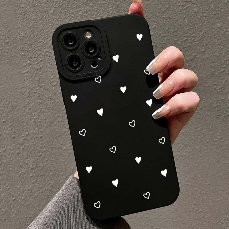 White Heart Soft Phone Case for iPhone 12/13/14/15/16/Pro/ProMax