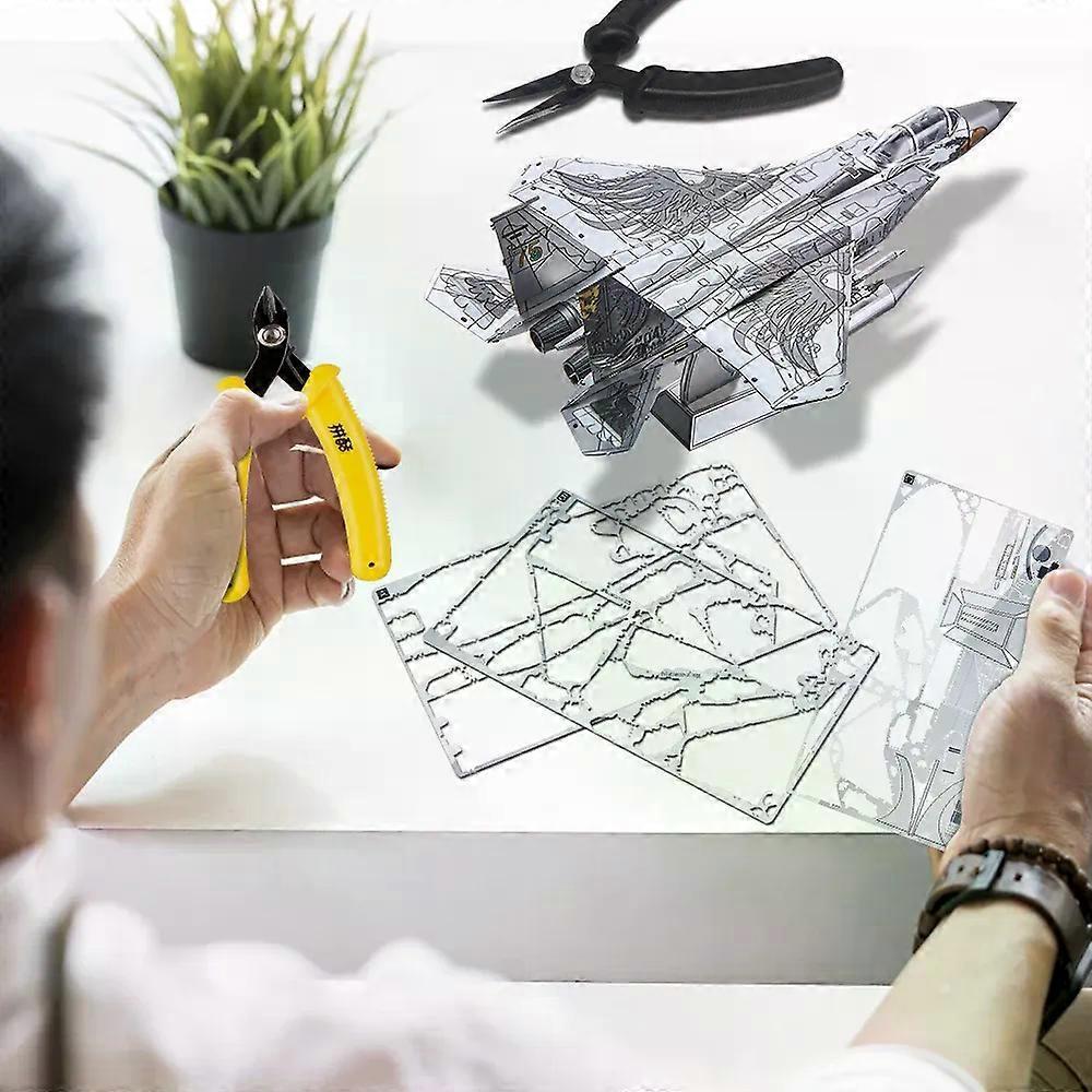 Piececool 3D Metalen Puzzels F-15 Vechter Montage Model Kits voor Volwassenen DIY Vliegtuig Puzzel voor Verzameling Verjaardagscadeaus