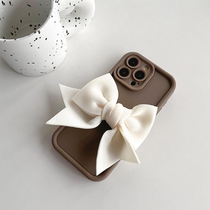 

For IPhone17Promax Fine Hole All-inclusive Camellia Bow Phone Case for Apple 16 Silicone 15 Anti-fall For iPhone 7/8/SE 2020