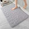 Embossed Cobblestone Rebound Fleece Bathroom Doormat - Water Absorbing Foot Pad