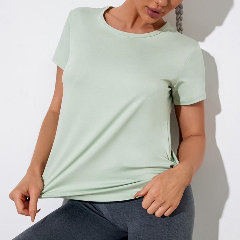 Womens Quick-Dry Short Sleeve Crop Top T-Shirt Running Gym Yoga Summer Sportswear Loose Fit