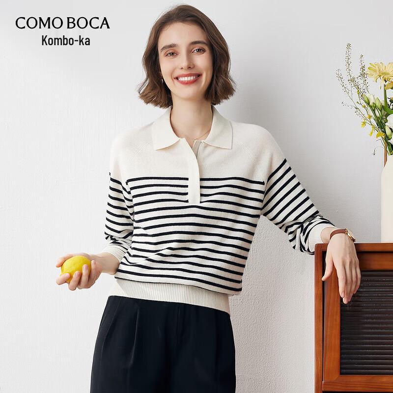

Komong Boca Women s Striped Pure Cashmere Rolled-Collar Sweater XL