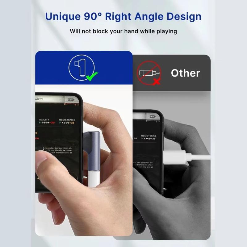 USB Type C To 3.5mm Audio Adapter USB C To 3.5mm Aux Jack Female Right Angle Headphone Converters for IPhone 16 Pro Max Samsung
