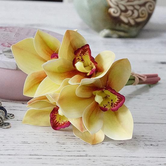 Artificial Flower Fine Workmanship Weather-resistant 4 Branches Real Touch Ultra Realistic Simulation