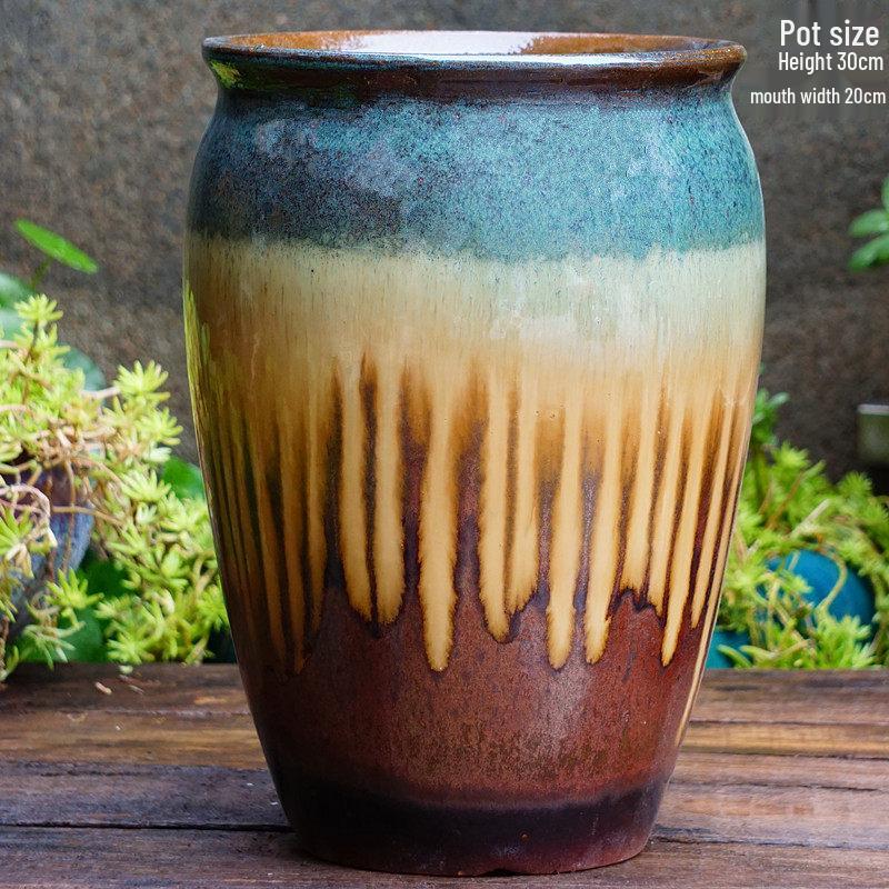 Coarse Ceramic Succulent Pot with Orchid Design – Old Tree Jade Pendant Style