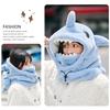 Lovely Plush Shark Ski Helmets Cover Thicken Warm Winter Hooded Head Protective Mask Hat for Men and Women Outdoor Sport
