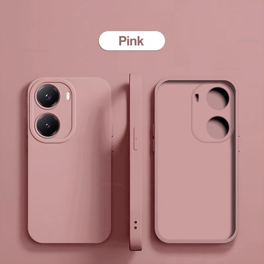 

Для Poco X7 Pro Чехол Роскошный жидкий силиконовый чехол для телефона Xiaomi Poco X7 Pro 5G Противоударный защитный чехол For Poco X7 Pro розовый