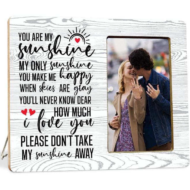You are My Sunshine My Only Sunshine Wood Picture Frame,pirational Wood Picture Frames for Mom Dad Grandma Wife Husband Girlfriend