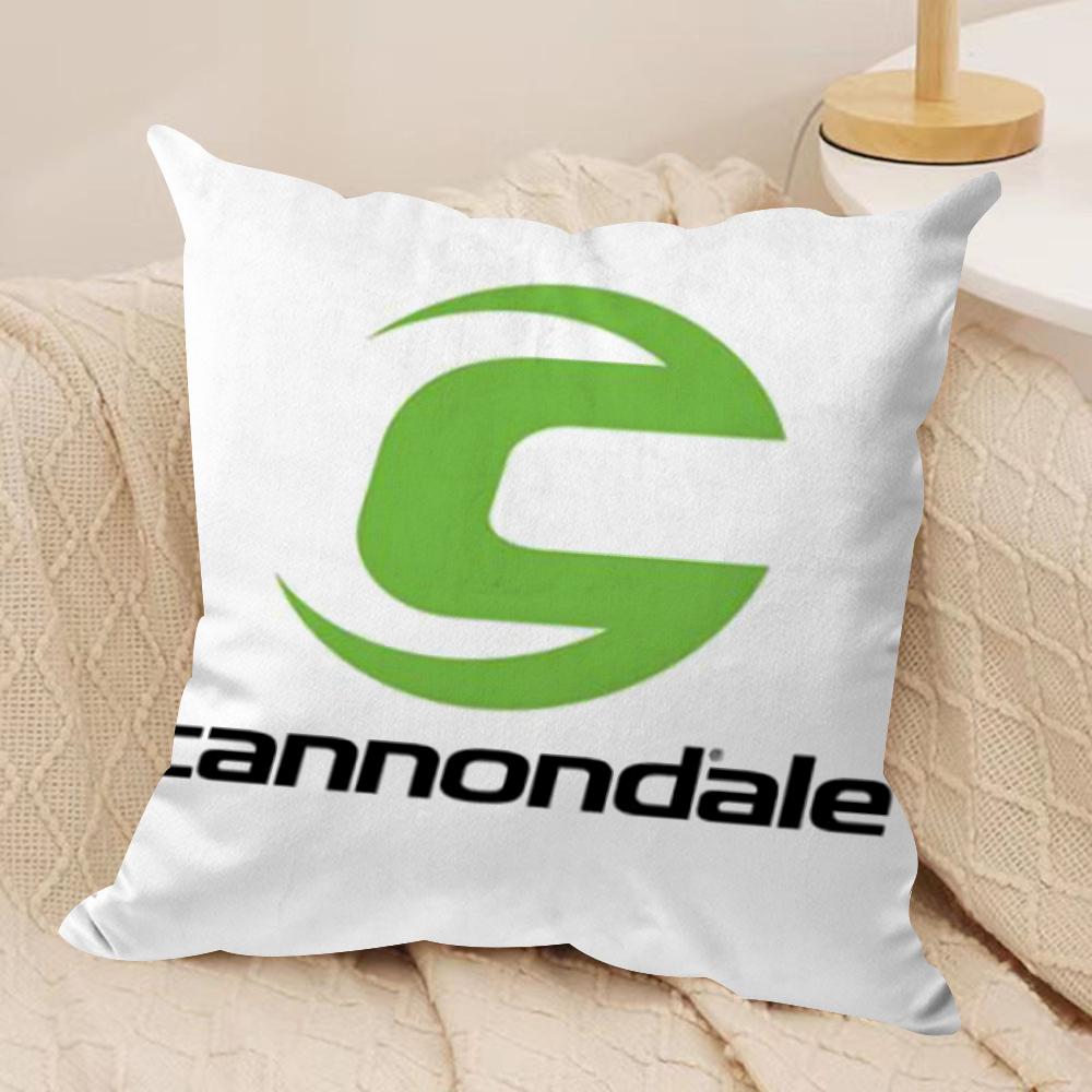 Fashion C-Cannondale Cushion Cover Silky Short Plush Sofa Pillow Cover Hidden Zipper Soft Dustproof Case for Home Decor