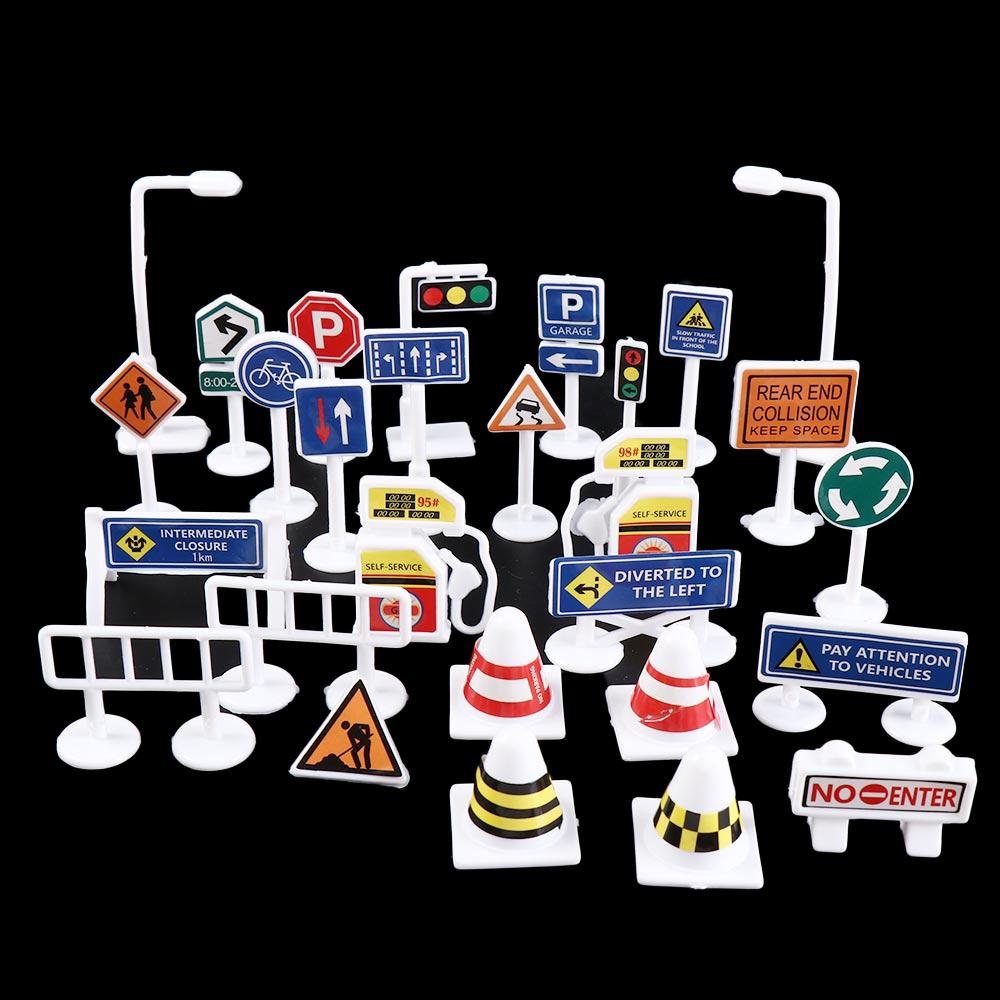 Educational Traffic Barrier Signs Parking Lot Street Sign Cones Traffic Sign Models Toddler