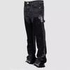 Men's Punk High Street Raw-Edge Skinny Jeans with Micro Trumpet Detail  Y2K Low Rise Stretch Floor Length Biker Rock Pants