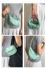 Small Dumpling Bag for Women Solid Color Nyl Hobos Messenger Bags Simple Design Female Hook Clutch Purse Shoulder Bag Handbag