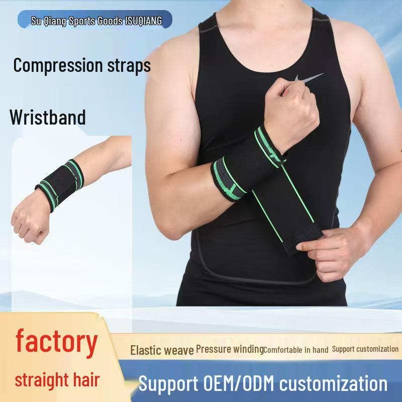 Sport Wristbands for Fitness, Weightlifting, Basketball & Volleyball - Breathable Nylon Compression Wraps Medium